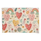 Happy Hearts - grillige Valentijnsdag Kussensloop (Voorkant)