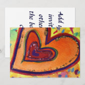 Happy Hearts Invitations personnalisées ou Invitat (Devant / Derrière)