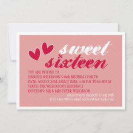 Happy Hearts Sweet Sixteen Verjaardagsfeest Kaart