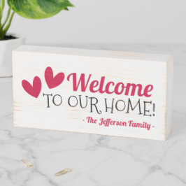 Happy Hearts Welkom Houten Kist Print