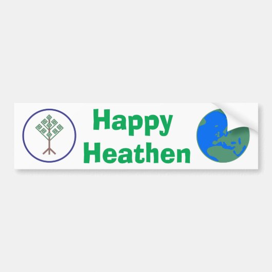 Happy Heathen Bumpersticker (Voorkant)