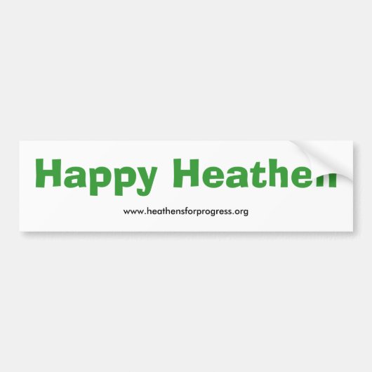 Happy Heathen Bumpersticker - met webadres (Voorkant)