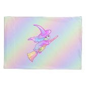 Happy hech vliegt op broomstoktekening kussensloop (Achterkant)