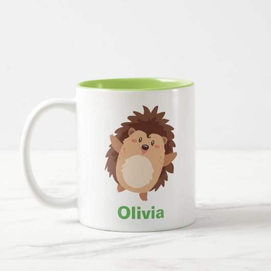 Happy Hedge Hog Personalized Work Mug (Gauche)