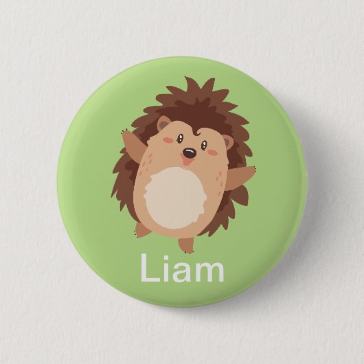 Happy Hedgehog Doodle Ronde Button 5,7 Cm (Voorkant)