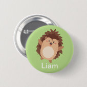 Happy Hedgehog Doodle Ronde Button 5,7 Cm (Voorkant /achterkant)