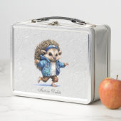 Happy Hedgehog Metal Lunch Box (In situ)