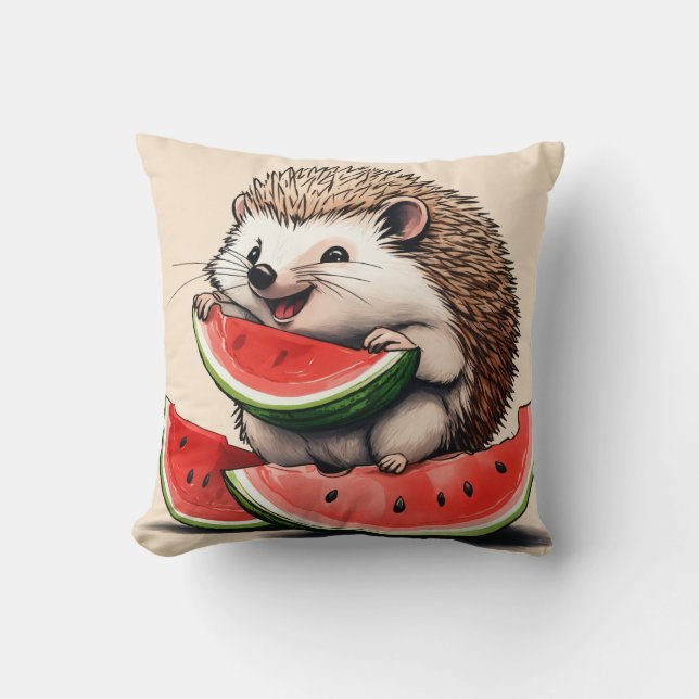 Happy Hedgehog Watermelon Delight Pillow Kussen (Voorkant)