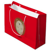 Happy Hedgel Large Gift Bag red Groot Cadeauzakje (Voorkant Gekanteld)