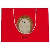 Happy Hedgel Large Gift Bag red Groot Cadeauzakje (Achterkant)