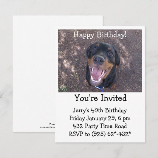 Happy Heidi Rottweiler Invitation (Devant / Derrière)