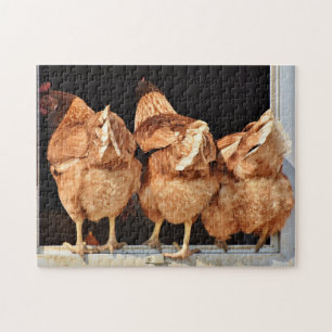 Happy Hens Funny Chicken Butt Fot Legpuzzel