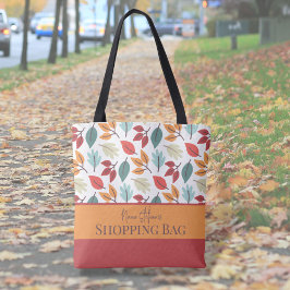 Happy Herfst Autumn gepersonaliseerd bladeren patr Draagtas