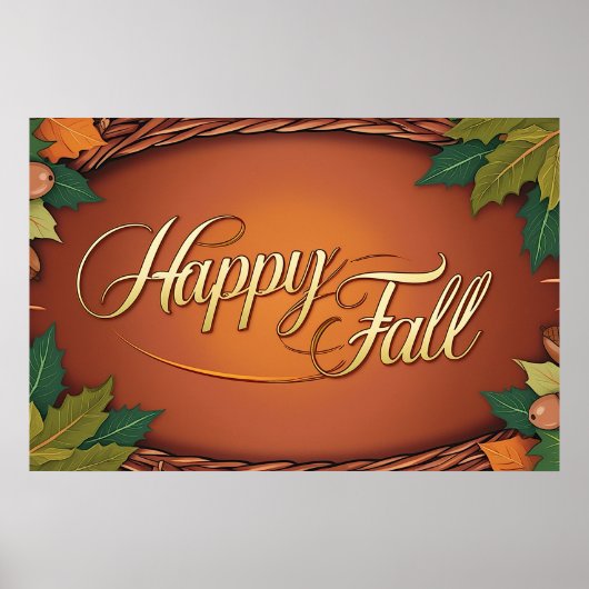 Happy Herfst Autumn Poster (Voorkant)