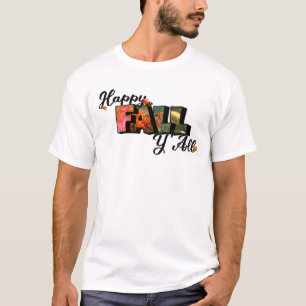 Happy Herfst Big Letter Digital Art T-shirt
