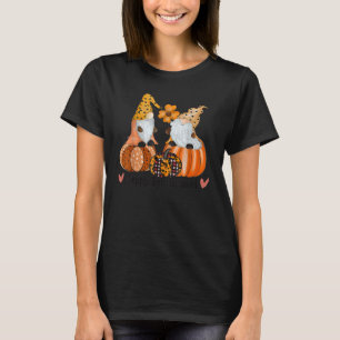 Happy Herfst Blessed Gnomes Pumpkins Leopard Patte T-shirt