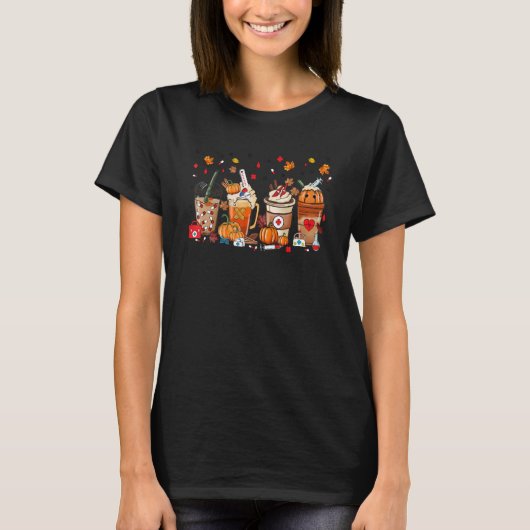 Happy Herfst Coffee Pharmacy Pumpkin Spice Latte P T-shirt (Voorkant)