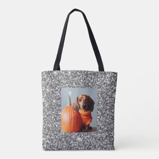 Happy Herfst Dachshund Canvas tas (Achterkant)