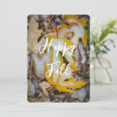 Happy Herfst geel blad Kaart (Staand voorkant)