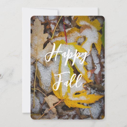 Happy Herfst geel blad Kaart (Voorkant)