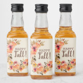 Happy Herfst Herfst Bloemen Swag Mini Likeurfles Etiket (Flessen)
