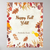 Happy Herfst Herfst Thanksgiving Aanpassen Poster (Voorkant)