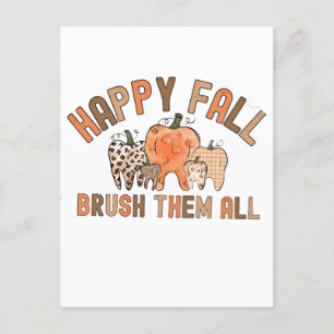 Happy Herfst poets ze alle tandheelkundige tanden Feestdagenkaart