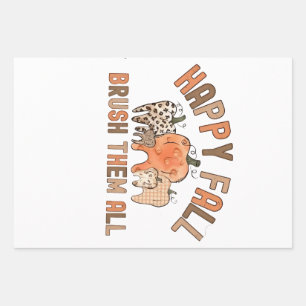 Happy Herfst poets ze alle tandheelkundige tanden Inpakpapier Vel