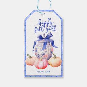 Happy Herfst pompoen Chinoiserie Ginger Jar Cadeaulabel