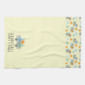 Happy Herfst pompoen in Wagon Pattern Theedoek (Horizontaal)