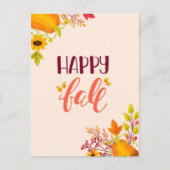 Happy Herfst Pumpkin en Leaves Autumn Feestdagenkaart (Voorkant)