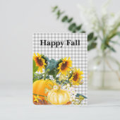 Happy Herfst Pumpkin en Sunflower Briefkaart (Staand voorkant)