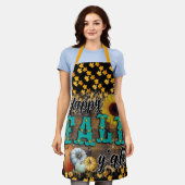 Happy Herfst Pumpkin Flower Elegant Schort (Gedragen)