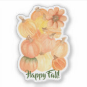 Happy Herfst Pumpkins Sticker (Voorkant)