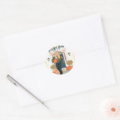 Happy Herfst Scene Ronde Sticker (Envelop)