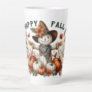 Happy Herfst Schattigee vogelverschrikker en herfs Latte Mok