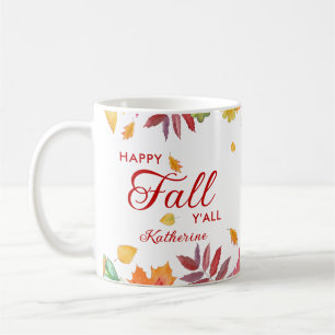 Happy Herfst Y'all Autumn Leaves Koffiemok
