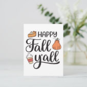 Happy Herfst Y'all Briefkaart (Staand voorkant)