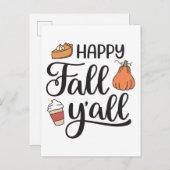 Happy Herfst Y'all Briefkaart (Voorkant / Achterkant)