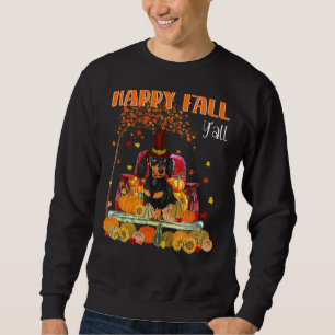 Happy Herfst Y'all Dachshund Dog on Truck Pumpkin Trui