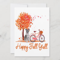 Happy Herfst Yall Funny Schnauzer Dog najaar fiets