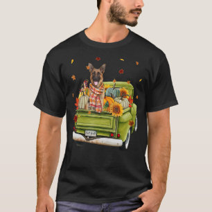 Happy Herfst Y'all German Shepherd Dog on Truck Pu T-shirt
