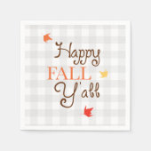 Happy Herfst Y'all Gingham Pattern Wreath Servet (Voorkant)