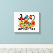 Happy Herfst Y'all Gnome Leopard Gnome Sunflower Canvas Afdruk (Insitu (Houten vloer))