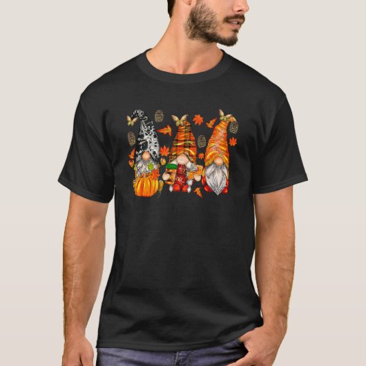 Happy Herfst Y'all Gnome Pumpkin Autumn Bedankt T-shirt (Voorkant)