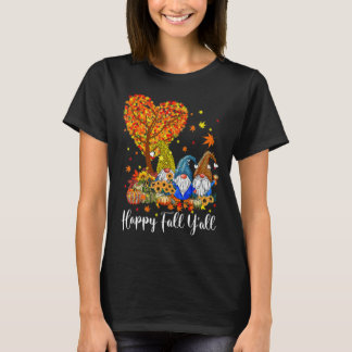 Happy Herfst Y'all Gnomes Pumpkin Autumn Vibes Dan T-shirt