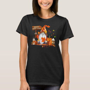 Happy Herfst Yall Gnomes Pumpkin Coffee Autumn Dan T-shirt