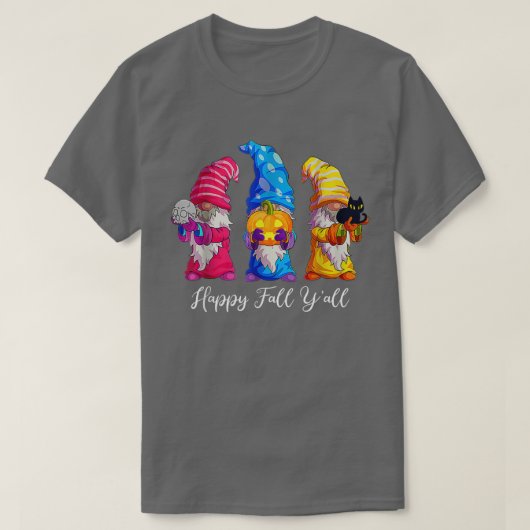 Happy Herfst Yall Halloween Gnomes Pumpkin Autumn  T-shirt (Design voorkant)
