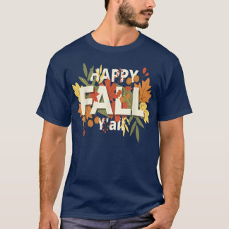 Happy Herfst Yall Halloween Letter T-shirt Autumn 