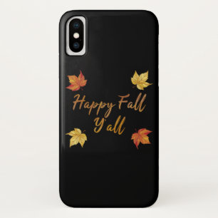 Happy Herfst Y'all herfst Maple Leaf iPhone X Hoesje